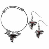 Atlanta Falcons Dangle Earrings and Charm Bangle Bracelet Set - Siskiyou Buckle - Flyclothing LLC