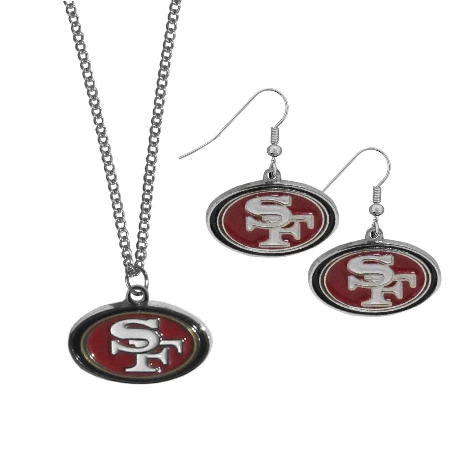 San Francisco 49ers Dangle Earrings and Chain Necklace Set - Siskiyou Buckle - Flyclothing LLC
