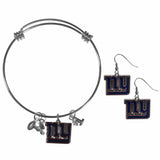 New York Giants Dangle Earrings and Charm Bangle Bracelet Set - Siskiyou Buckle - Flyclothing LLC