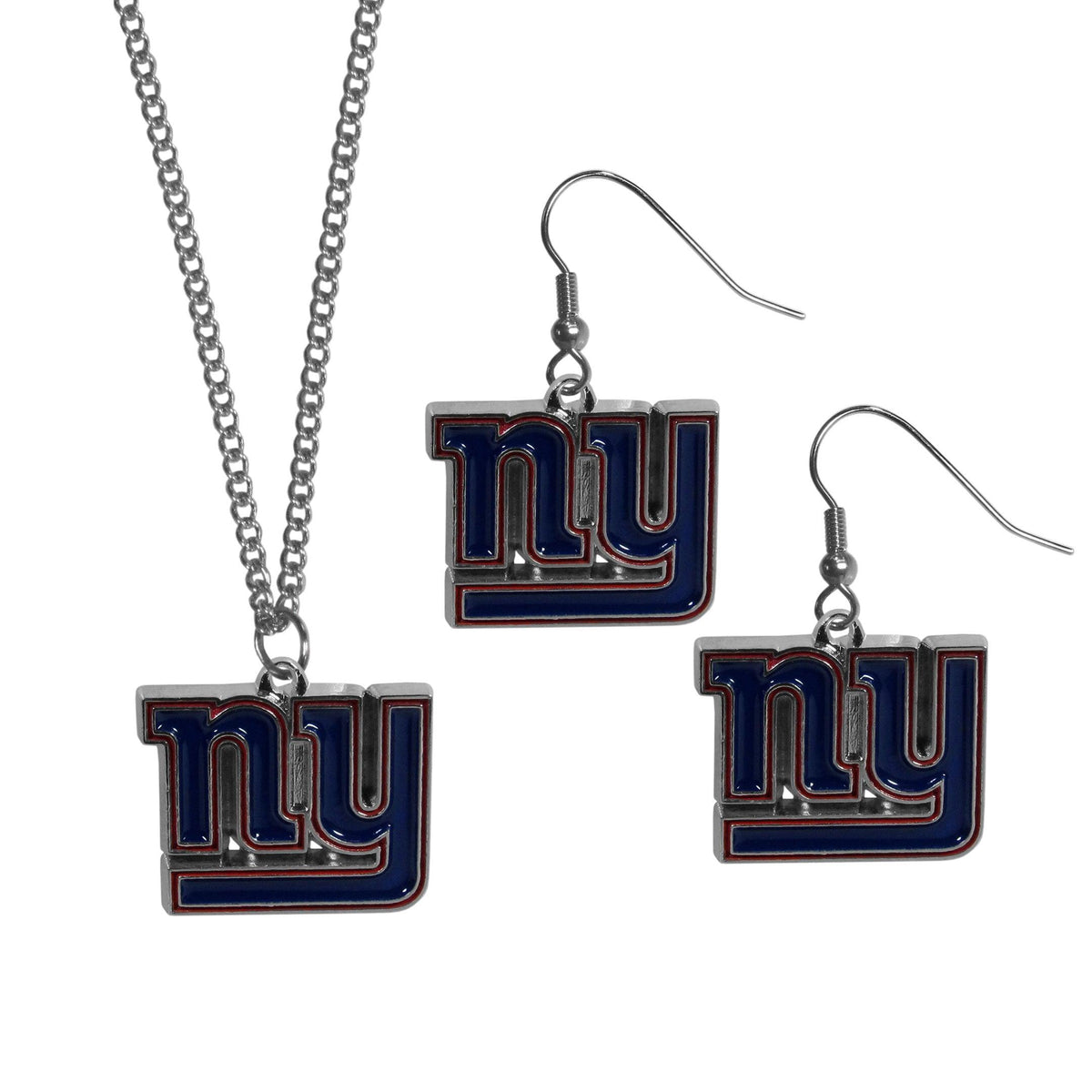 New York Giants Dangle Earrings and Chain Necklace Set - Flyclothing LLC