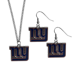 New York Giants Dangle Earrings and Chain Necklace Set - Flyclothing LLC