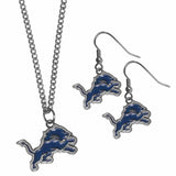 Detroit Lions Dangle Earrings and Chain Necklace Set - Siskiyou Buckle
