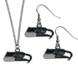 Seattle Seahawks Dangle Earrings and Chain Necklace Set - Siskiyou Buckle
