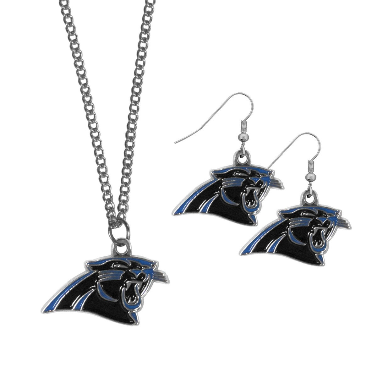 Carolina Panthers Dangle Earrings and Chain Necklace Set - Flyclothing LLC