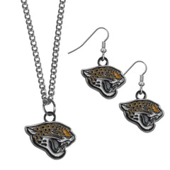 Jacksonville Jaguars Dangle Earrings and Chain Necklace Set - Flyclothing LLC