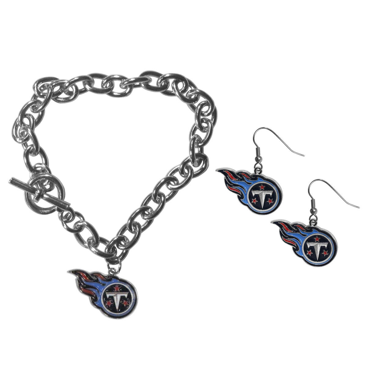 Tennessee Titans Chain Bracelet and Dangle Earring Set - Flyclothing LLC