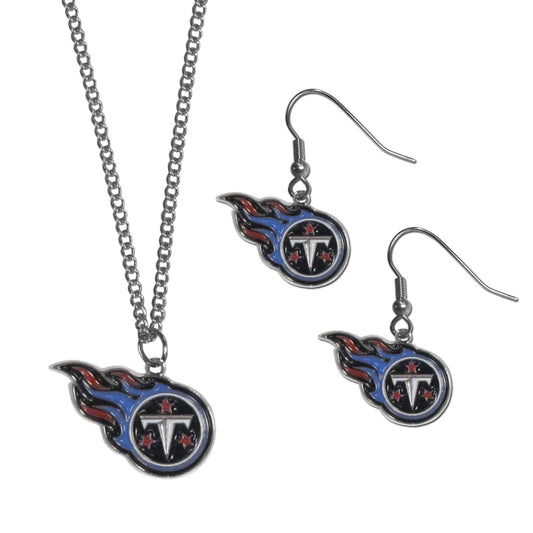 Tennessee Titans Dangle Earrings and Chain Necklace Set - Flyclothing LLC