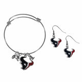 Houston Texans Dangle Earrings and Charm Bangle Bracelet Set - Siskiyou Buckle