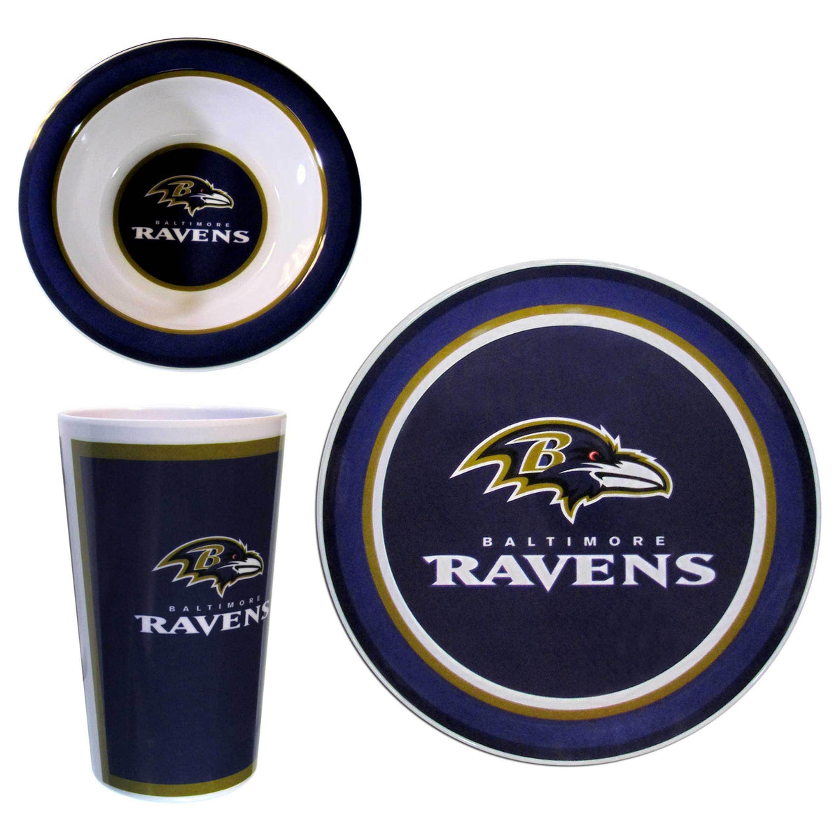 Baltimore Ravens 12 pc Melamine Dish Set - Flyclothing LLC
