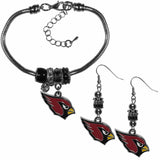 Arizona Cardinals Euro Bead Earrings and Bracelet Set - Siskiyou Buckle