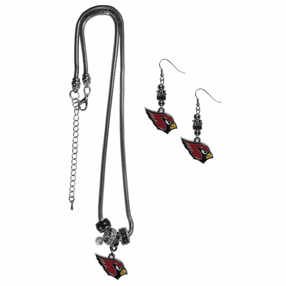 Arizona Cardinals Euro Bead Earrings and Necklace Set - Siskiyou Buckle