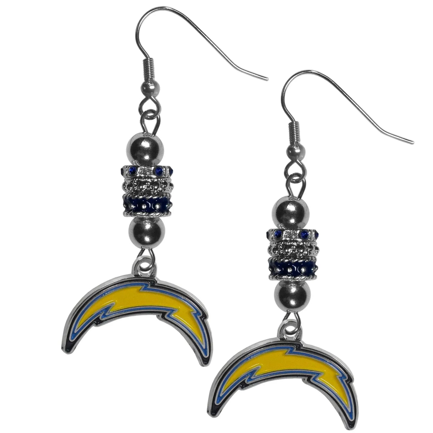 Los Angeles Chargers Euro Bead Earrings - Siskiyou Buckle - Flyclothing LLC