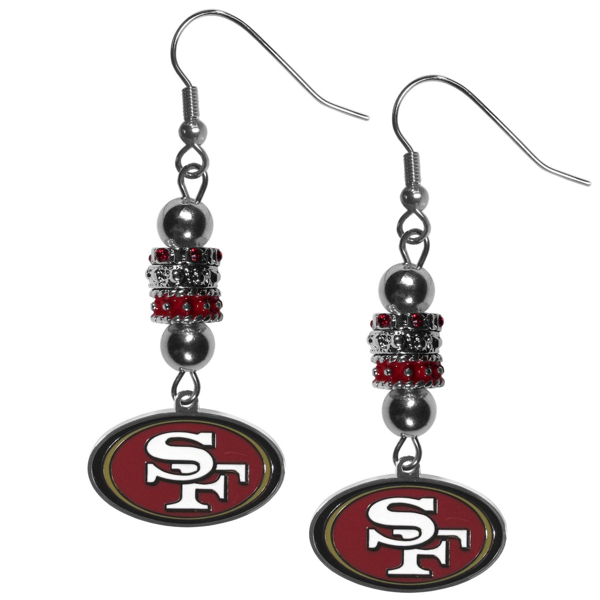 San Francisco 49ers Euro Bead Earrings - Flyclothing LLC