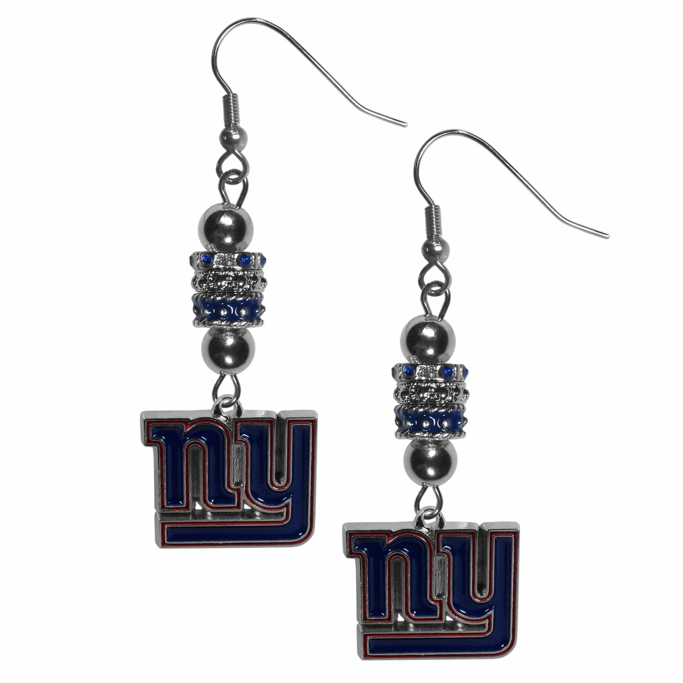 New York Giants Euro Bead Earrings - Siskiyou Buckle