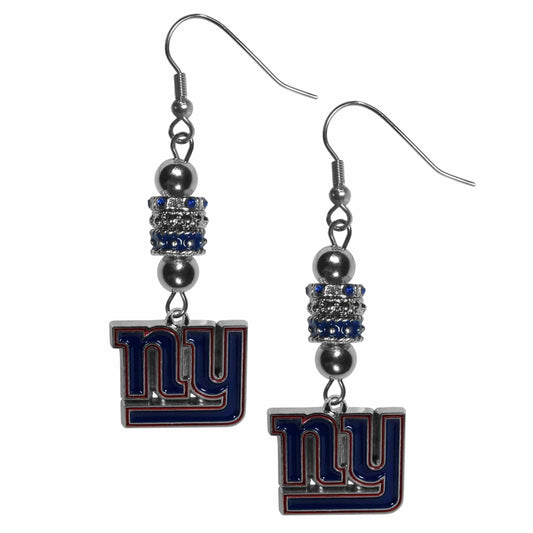 New York Giants Euro Bead Earrings - Siskiyou Buckle