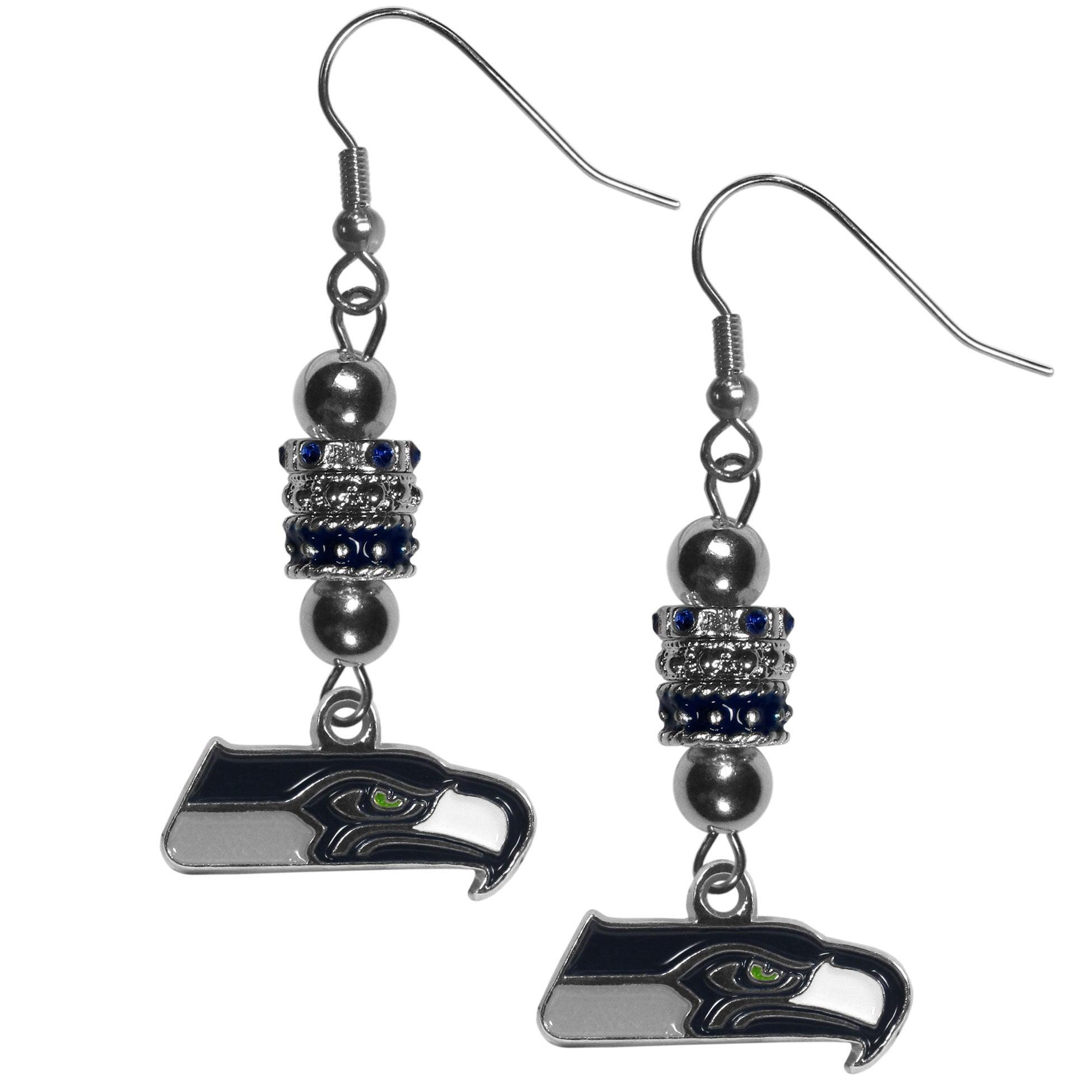 Seattle Seahawks Euro Bead Earrings - Flyclothing LLC