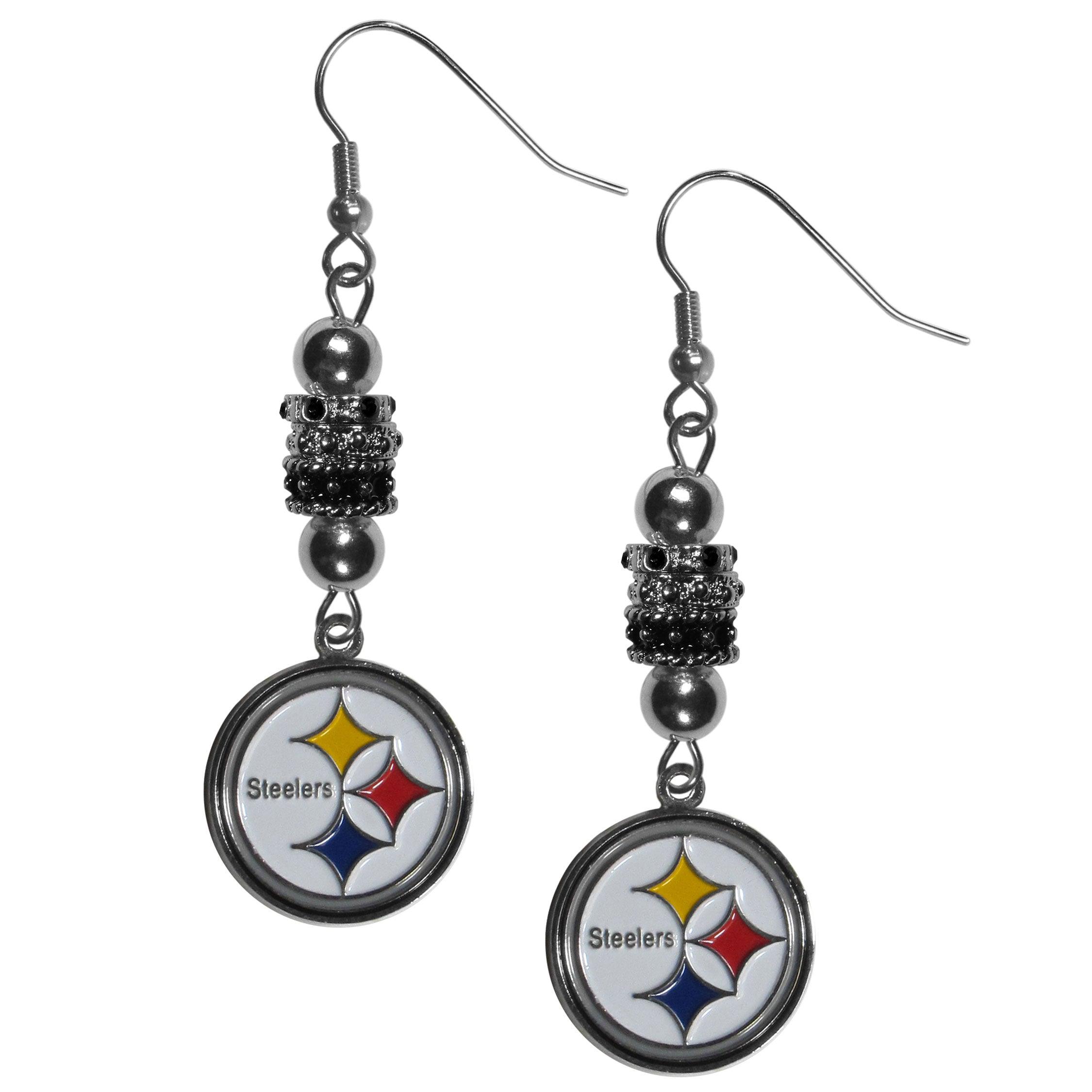 Pittsburgh Steelers Euro Bead Earrings - Flyclothing LLC