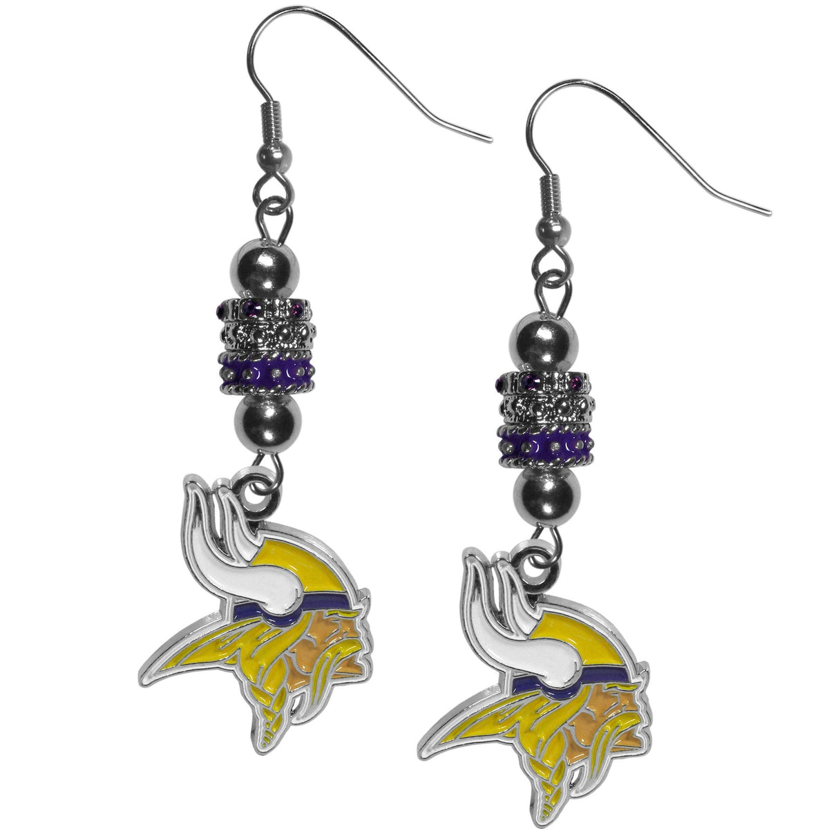 Minnesota Vikings Euro Bead Earrings - Flyclothing LLC