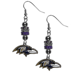 Baltimore Ravens Euro Bead Earrings - Flyclothing LLC