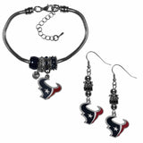 Houston Texans Euro Bead Earrings and Bracelet Set - Siskiyou Buckle - Flyclothing LLC