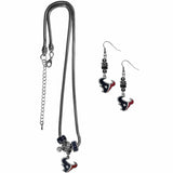 Houston Texans Euro Bead Earrings and Necklace Set - Siskiyou Buckle - Flyclothing LLC