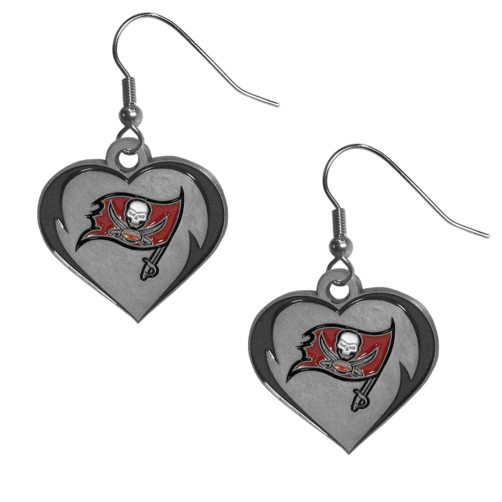 Tampa Bay Buccaneers Heart Dangle Earrings - Siskiyou Buckle