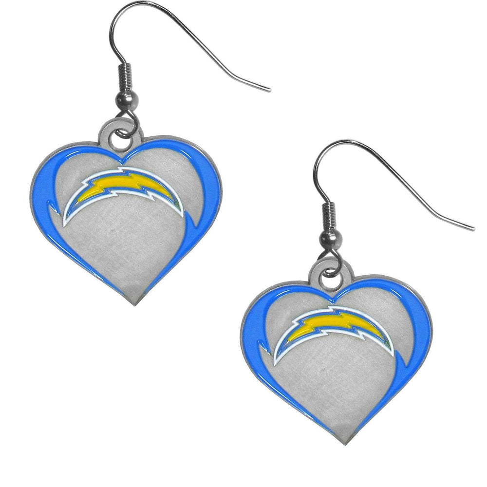 Los Angeles Chargers Heart Dangle Earrings - Siskiyou Buckle