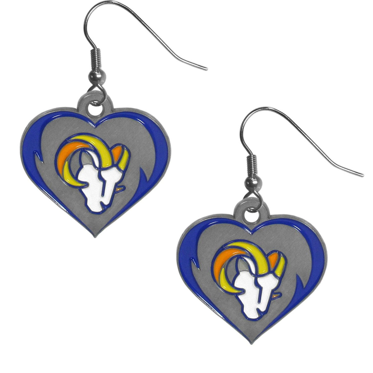 Los Angeles Rams Heart Dangle Earrings - Flyclothing LLC