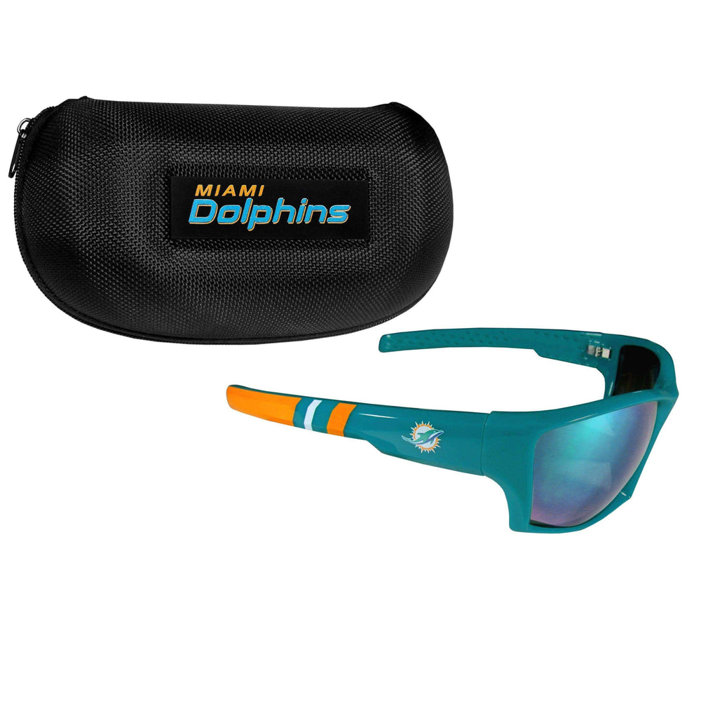 Miami Dolphins Edge Wrap Sunglass and Case Set - Siskiyou Buckle - Flyclothing LLC