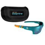 Miami Dolphins Edge Wrap Sunglass and Case Set - Siskiyou Buckle - Flyclothing LLC