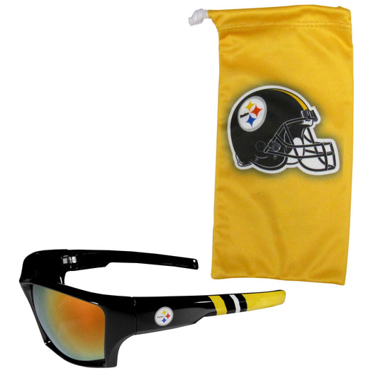 Pittsburgh Steelers Edge Wrap Sunglass and Bag Set - Flyclothing LLC