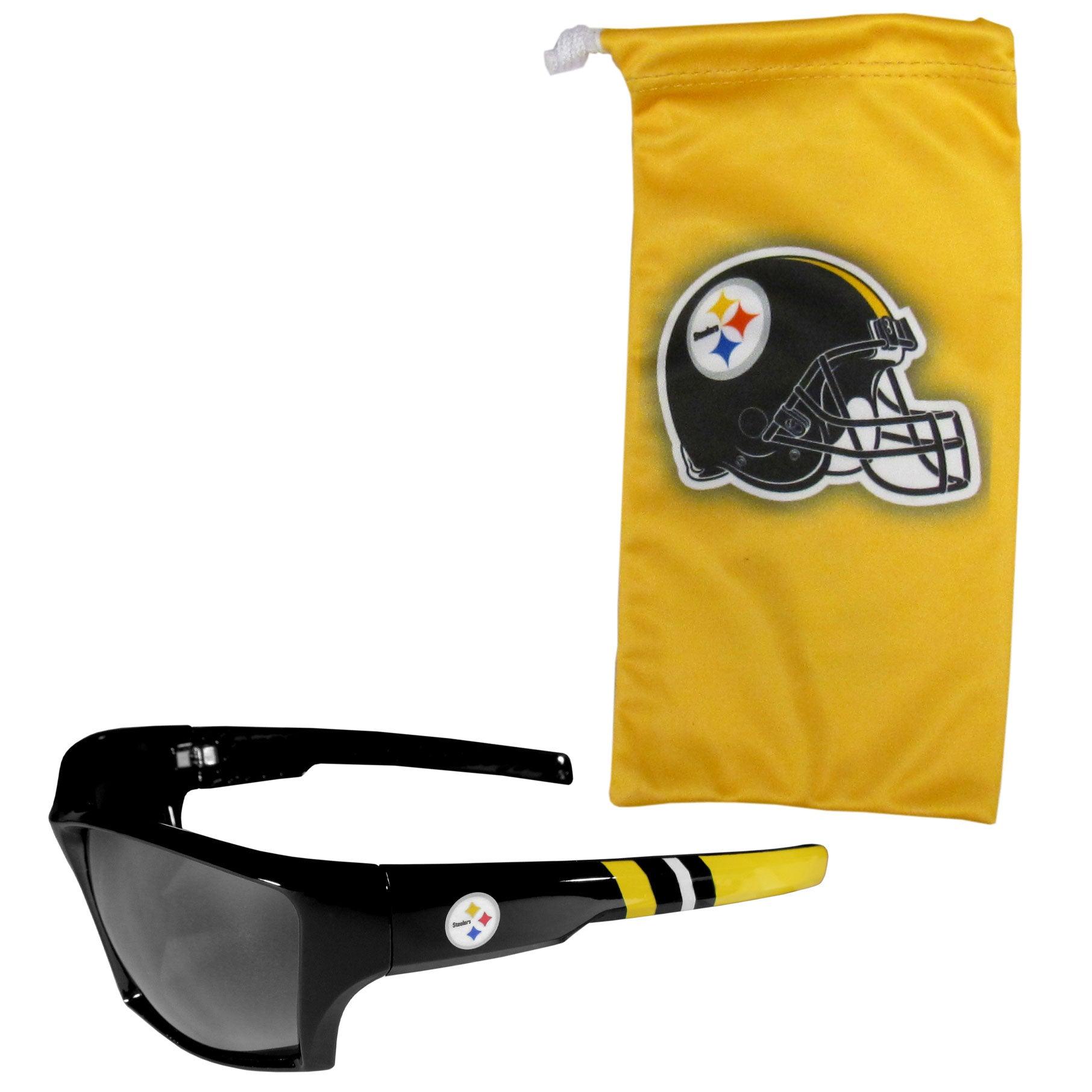 Pittsburgh Steelers Edge Wrap Sunglass and Bag Set - Flyclothing LLC
