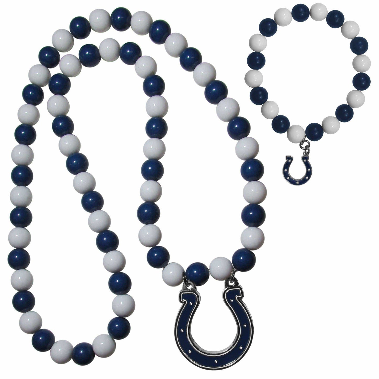 Indianapolis Colts Fan Bead Necklace and Bracelet Set - Siskiyou Buckle - Flyclothing LLC