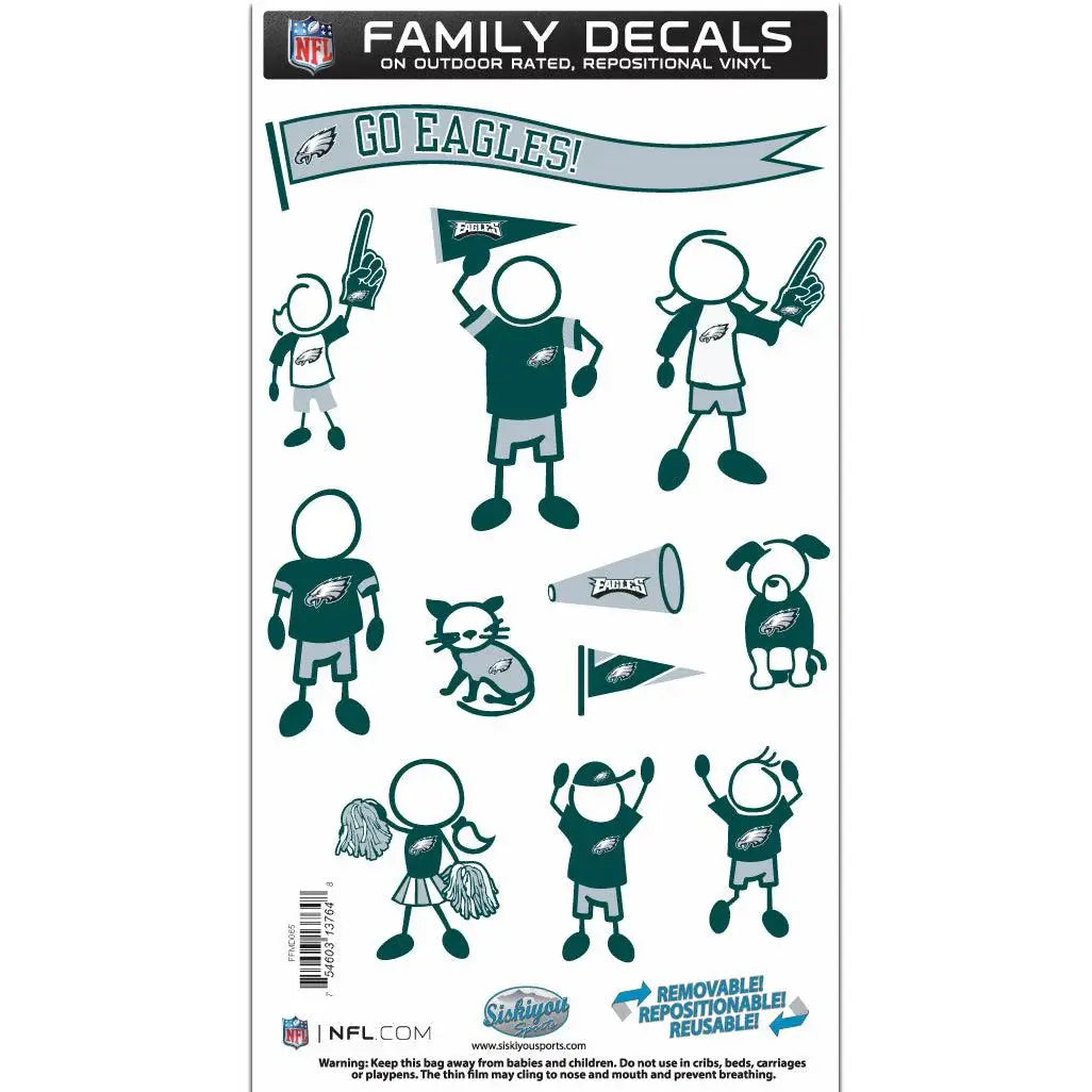 Philadelphia Eagles Family Decal Set Medium - Siskiyou Buckle - Flyclothing LLC