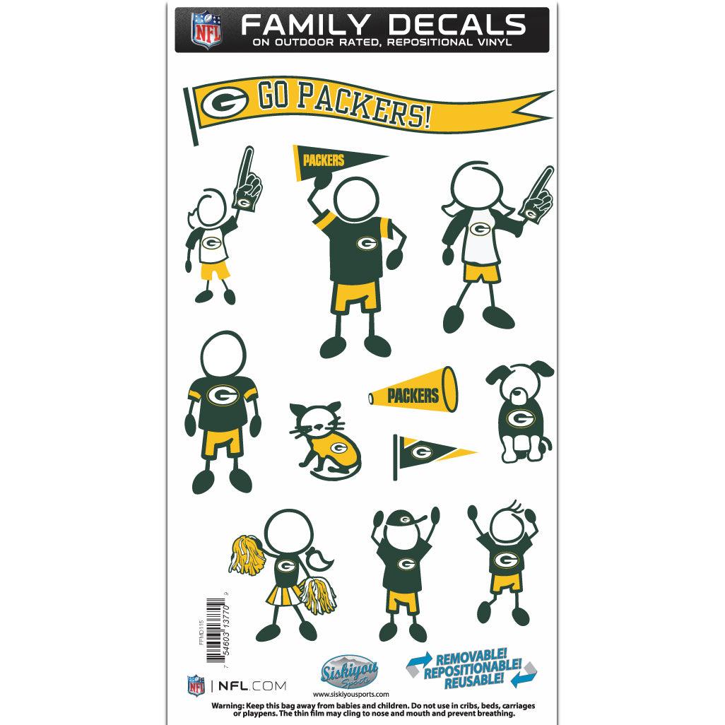 Green Bay Packers Family Decal Set Medium - Flyclothing LLC