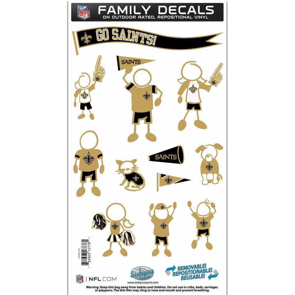 New Orleans Saints Family Decal Set Medium - Siskiyou Buckle