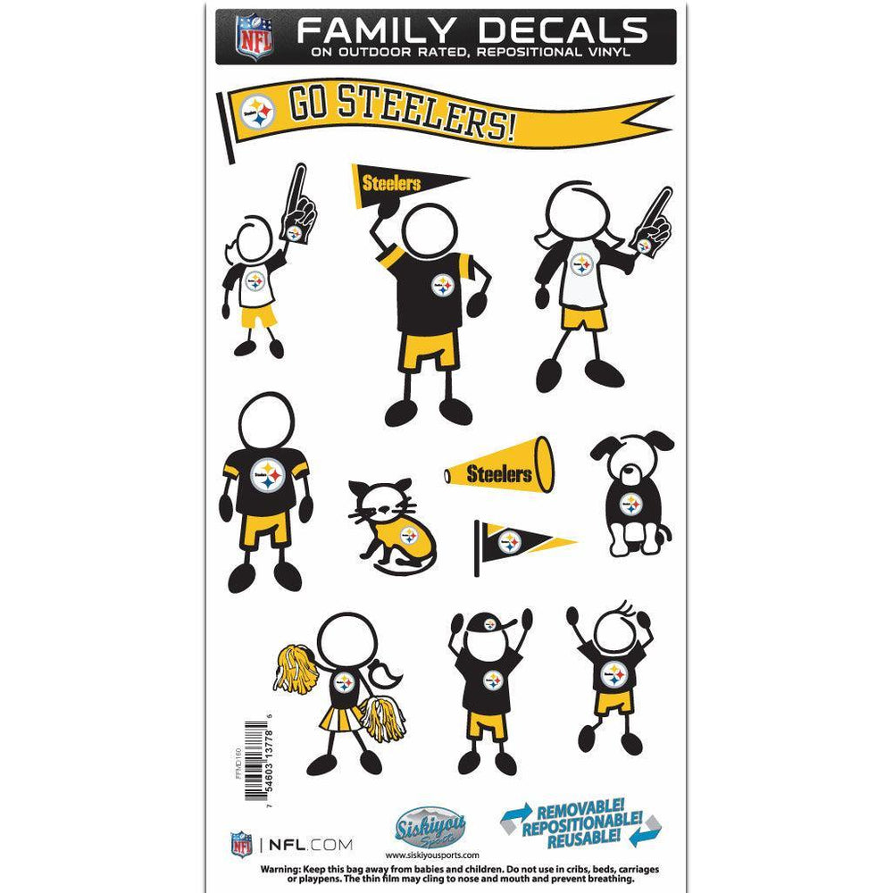 Pittsburgh Steelers Family Decal Set Medium - Siskiyou Buckle