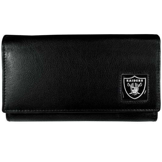Las Vegas Raiders Leather Women's Wallet - Siskiyou Buckle