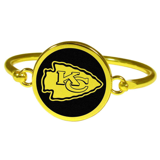 Kansas City Chiefs Gold Tone Bangle Bracelet - Siskiyou Buckle - Flyclothing LLC