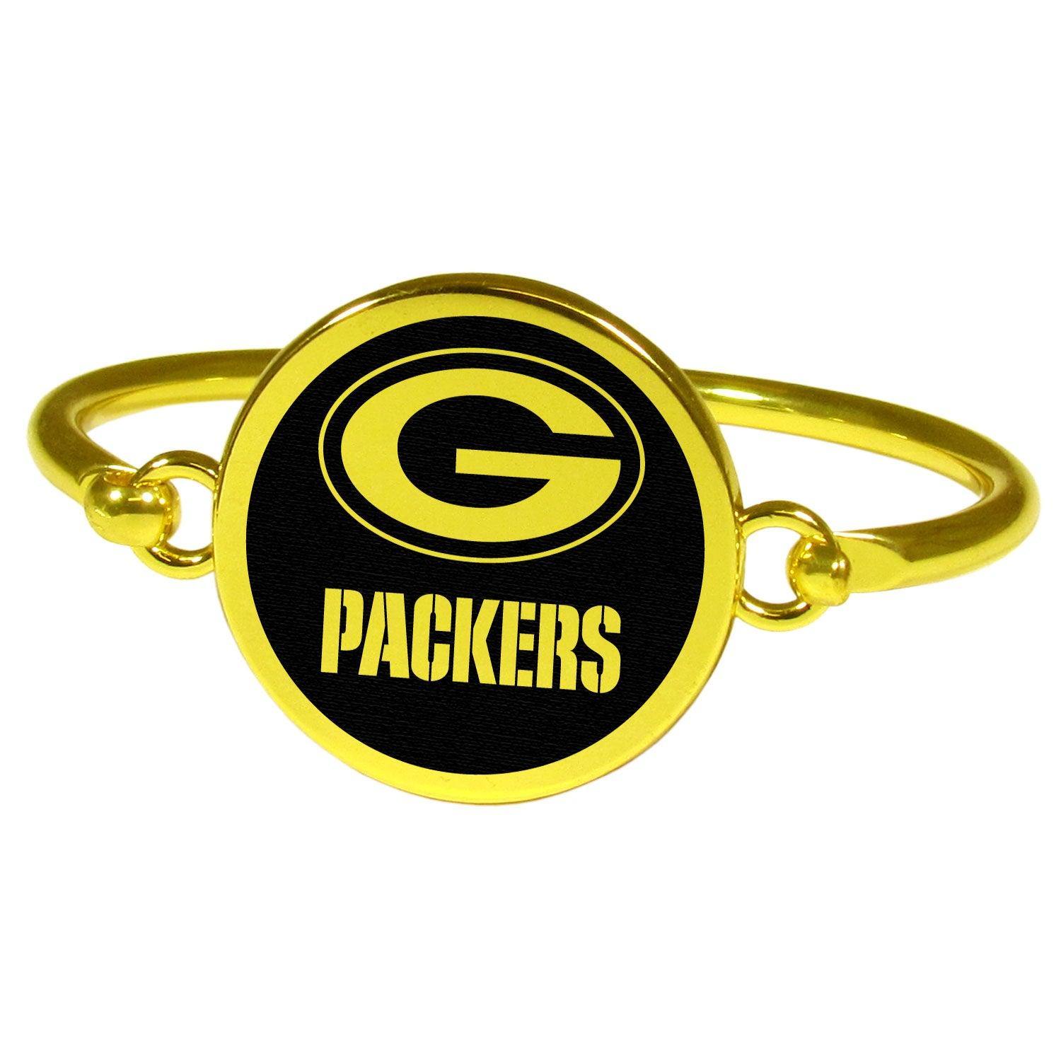 Green Bay Packers Gold Tone Bangle Bracelet - Siskiyou Buckle