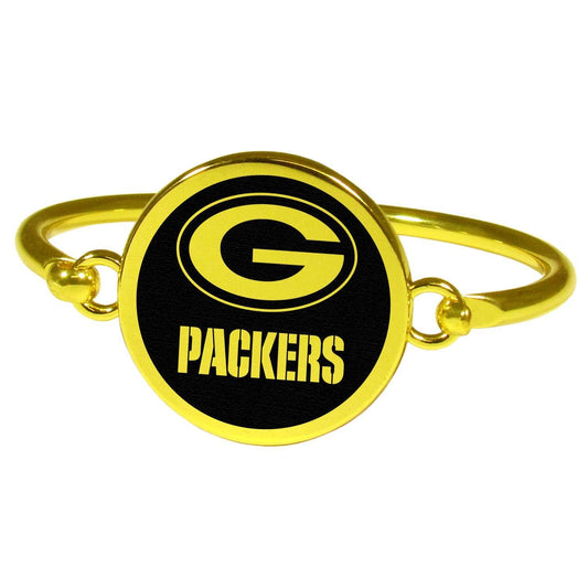 Green Bay Packers Gold Tone Bangle Bracelet - Siskiyou Buckle