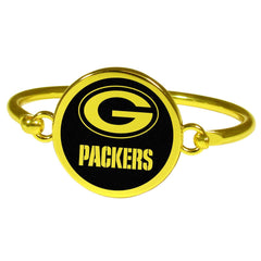 Green Bay Packers Gold Tone Bangle Bracelet - Flyclothing LLC