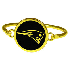 New England Patriots Gold Tone Bangle Bracelet - Siskiyou Buckle