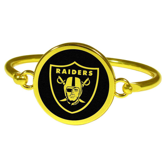 Las Vegas Raiders Gold Tone Bangle Bracelet - Siskiyou Buckle - Flyclothing LLC