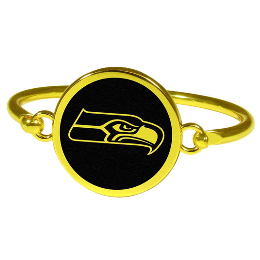 Seattle Seahawks Gold Tone Bangle Bracelet - Siskiyou Buckle