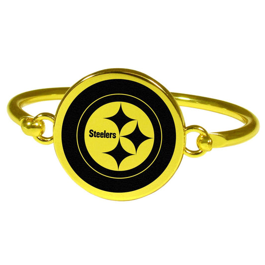 Pittsburgh Steelers Gold Tone Bangle Bracelet - Flyclothing LLC