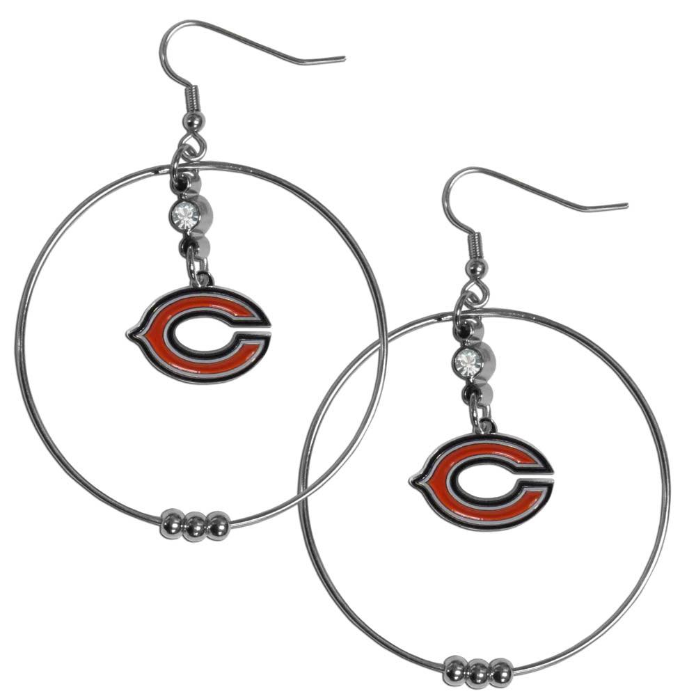 Chicago Bears 2 Inch Hoop Earrings - Flyclothing LLC