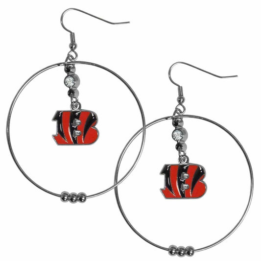 Cincinnati Bengals 2 Inch Hoop Earrings - Siskiyou Buckle - Flyclothing LLC