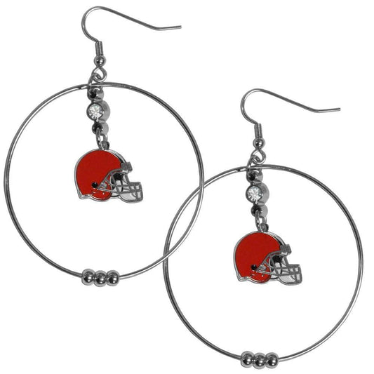 Cleveland Browns 2 Inch Hoop Earrings - Siskiyou Buckle