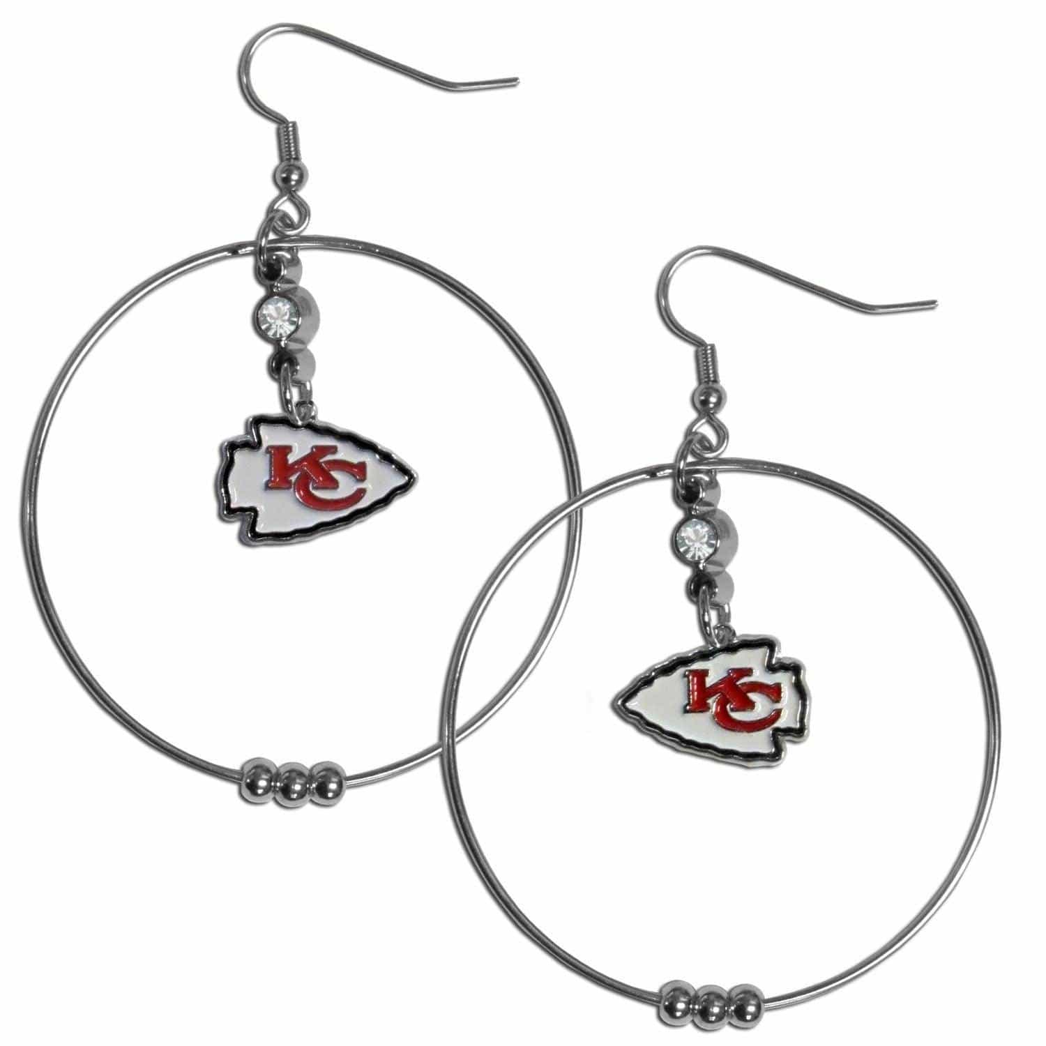 Kansas City Chiefs 2 Inch Hoop Earrings - Kansas City Chiefs